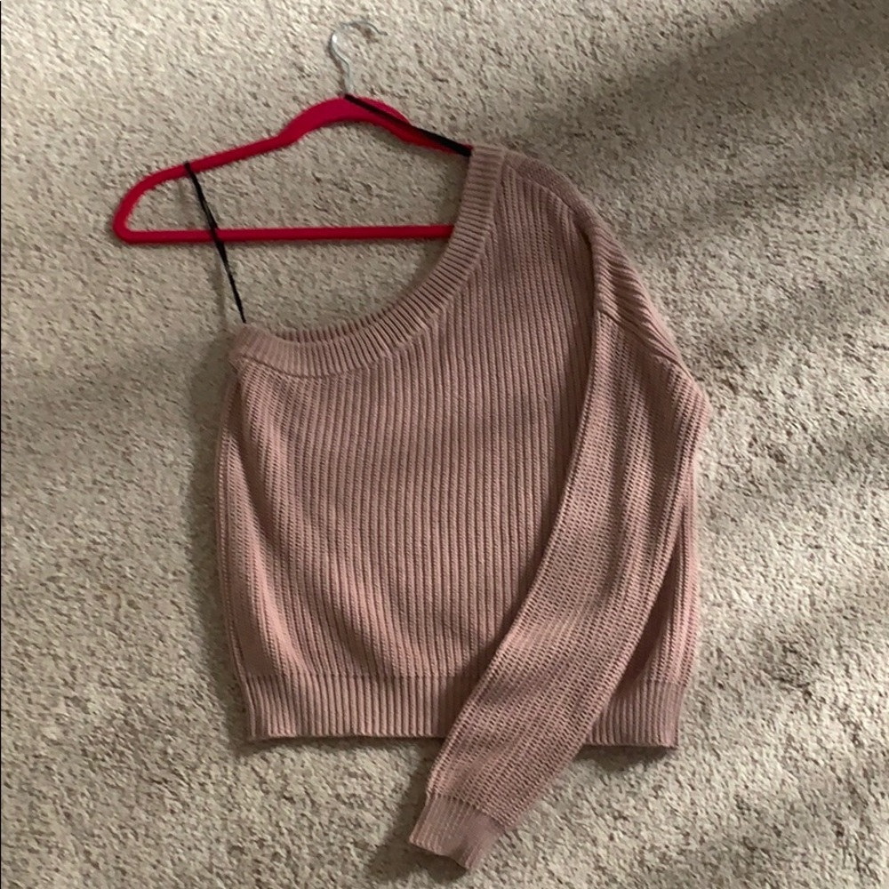 Blush boutique one shoulder blush sweater - Picture 2 of 3